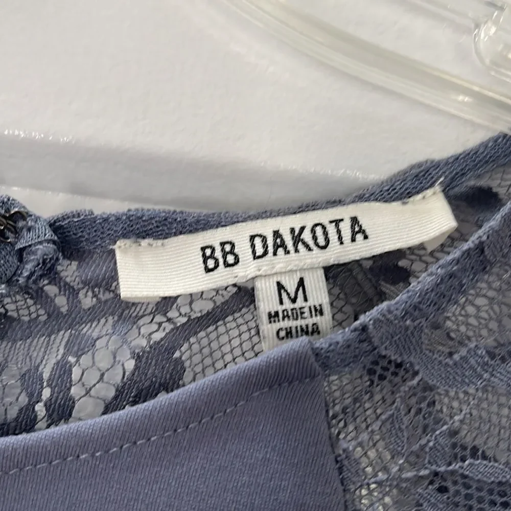 BB Dakota Yale purple gray lace fit and flare skater dress - size Medium